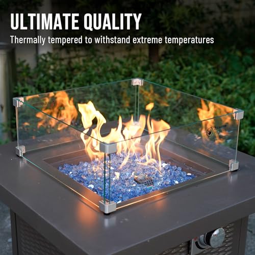 Image of Skyflame 10-Pound Fire Glass for Fireplace Fire Pit and Landscaping, Pacific Blue Reflective, 1 /2-Inch