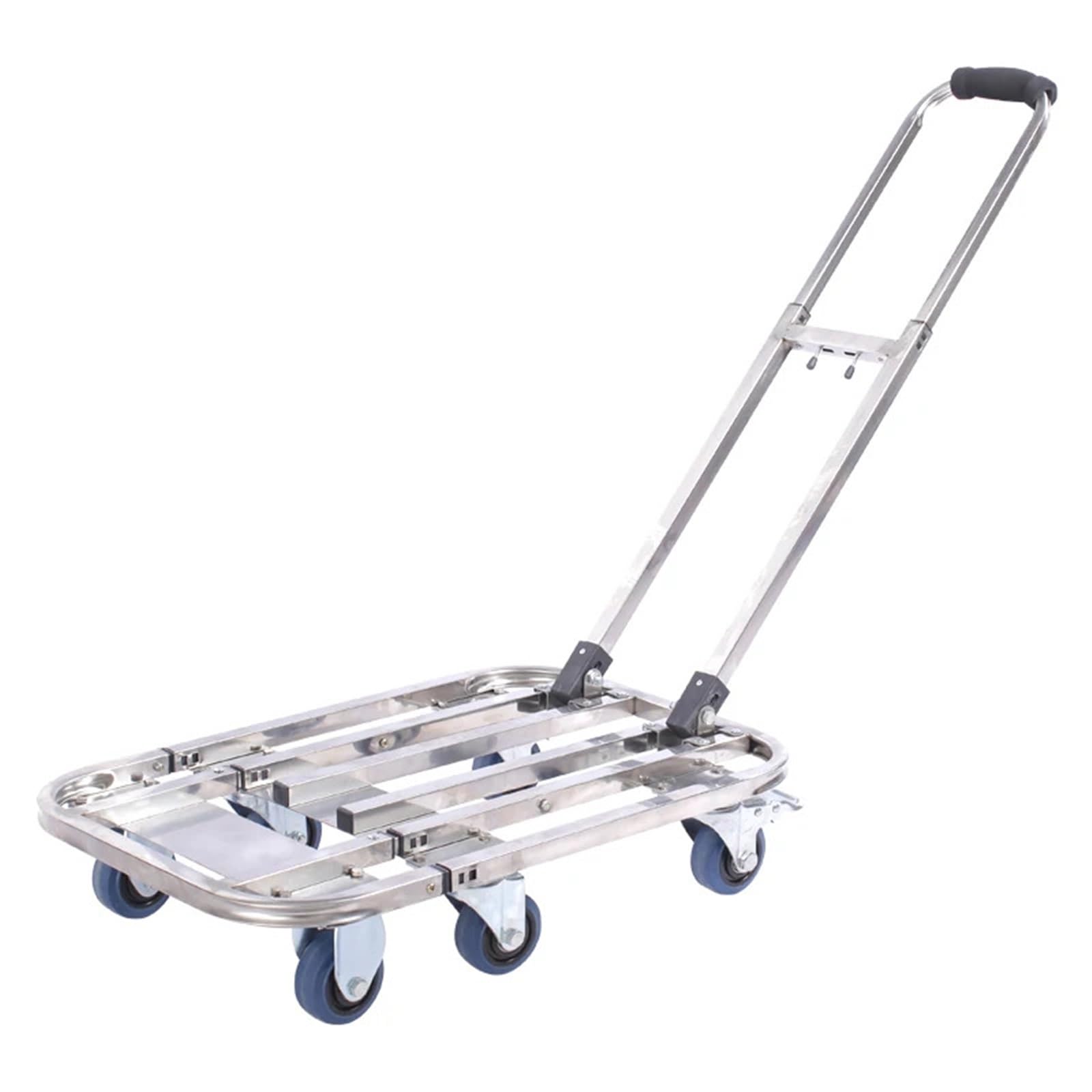 Platform Truck Cart, 6 Wheel Foldable Stainless Steel Platform Hand Truck