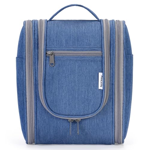 Image of Hanging Travel Toiletry Bag Cosmetic Make up Organizer for Women and Men (Navy Blue)