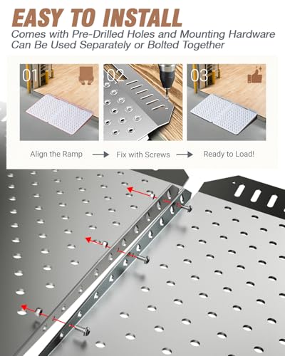 image for Lupar Heavy-Duty Shed Ramp for Riding Mower, Ramps for Sheds Entrance 