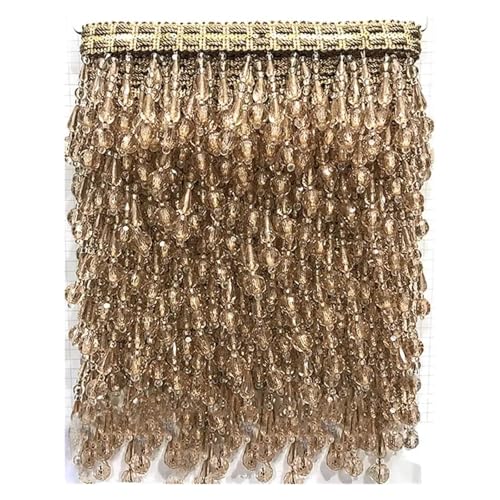 Fleco de borlas con cuentas de cristal de 2M para decoración de cortinas y pantallas 8