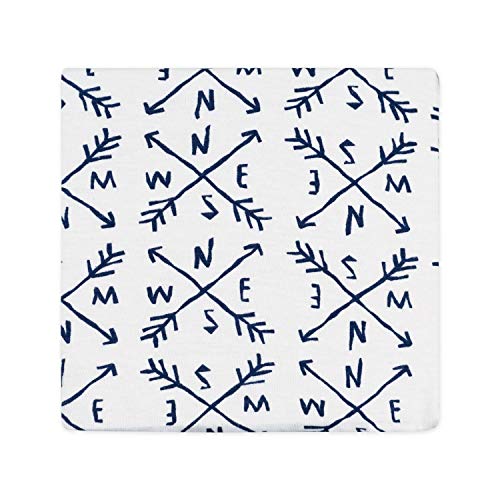 HonestBaby Unisex Baby Organic Cotton Changing Pad Covers (Set of Two) Winter Accessory Set, Compass/Navy, One Size US by HonestBaby - Image 5