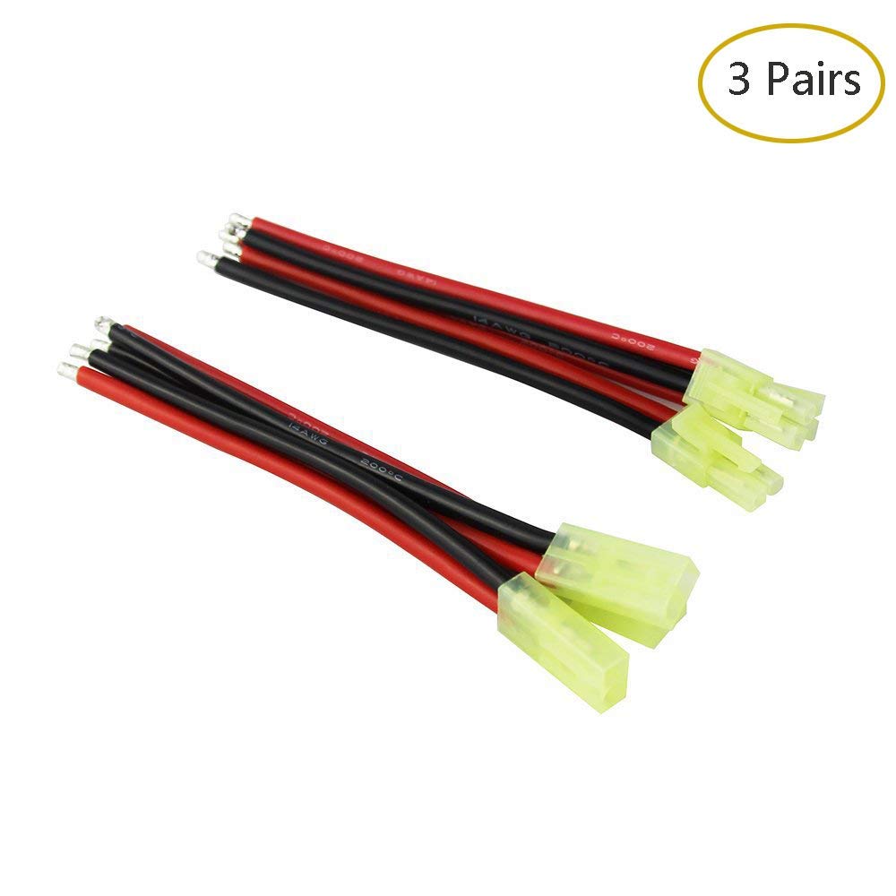 Connecteurs TAMIYA Mâle Et Femelle 2 Broches - 1 Paire Avec Fil 14AWG 150mm - Pour RC