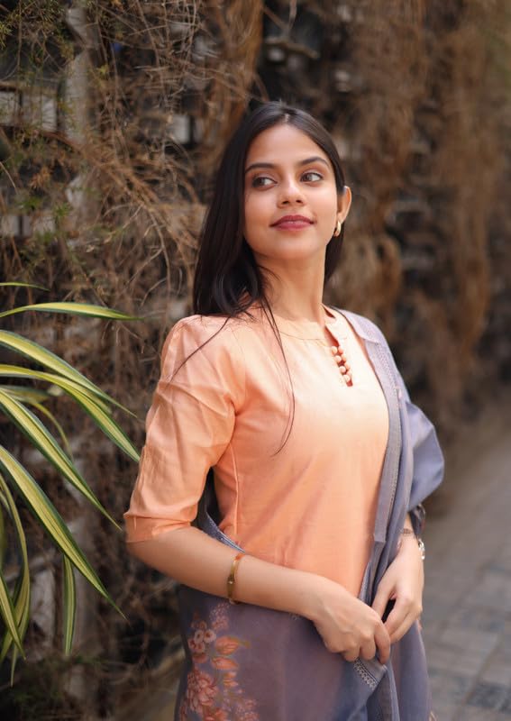 Image of Sun Fashion And Lifestyle Women's Roman Silk Stitched Printed Aline Long Kurta Sets for Women