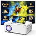 Native 1080P Projector with 5G WiFi Bluetooth, 4K Supported Home Projector, Portable Outdoor Projector with Max 300" Display, Movie Projector Compatible with TV Stick, HDMI, Phone