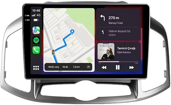 10 İnç Android Multimedya CarPlay Android Auto Navigasyon Kameralı 4GB RAM 32GB - Chevrolet Captiva 2012-2013 ile uyumlu