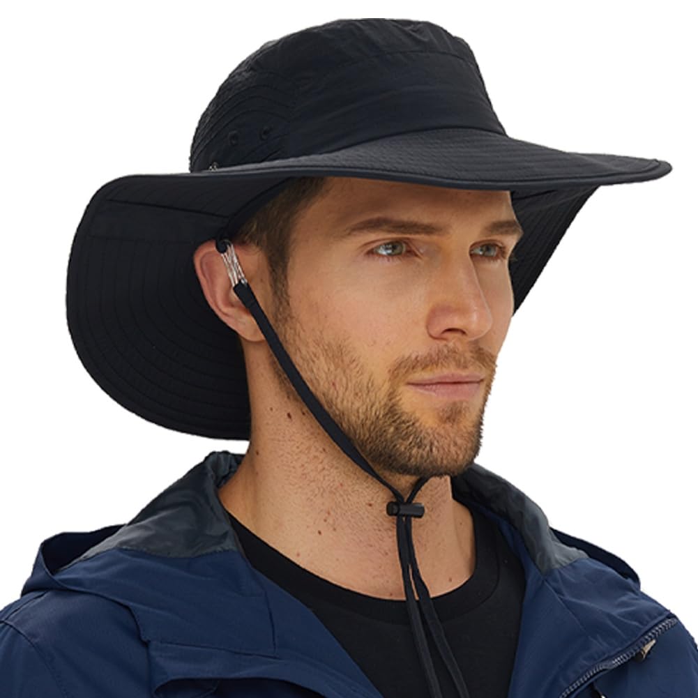 TNFFNA Spring Sun Hat with UPF 50+ Unisex Fishing Hat Neck Flap Boonie Hat Bucket Hat