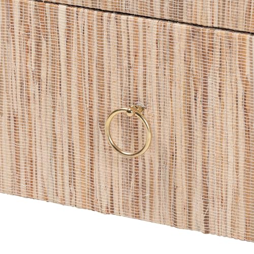 bali & pari Hannah Bohemian Woven Grasscloth 1-Drawer Nightstand by bali & pari - Used condition - Image 6