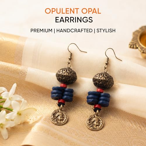 Image of Handcrafted Tribal & Dhokra Art Earrings Collection for Women - Royal Boho Statement Designs in Brass, Wooden, Beaded & Geometric Styles