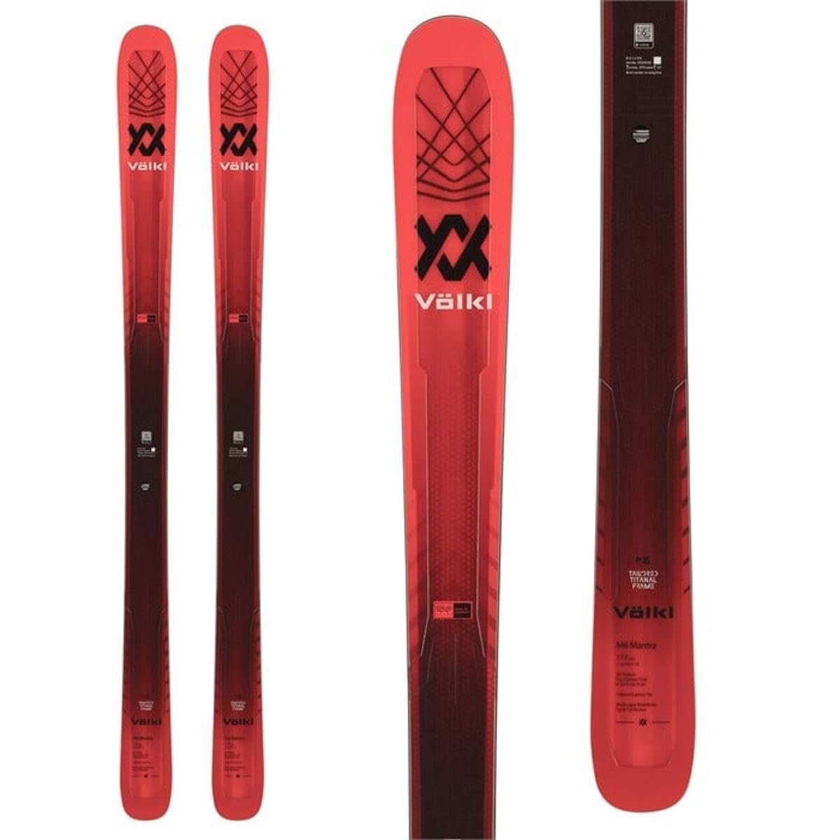 VOLKL M6 Mantra Durable Freeride All-Mountain Big-Mountain Versatile Ambitious Professional Expert Adult Mixed Snow Skis with P-Tex 2100 Base