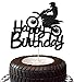 Qerleny Black Flash Happy Birthday Cake Topper, Birthday Party Cake Decoration, Sports Theme Cake Topper （Motocross）