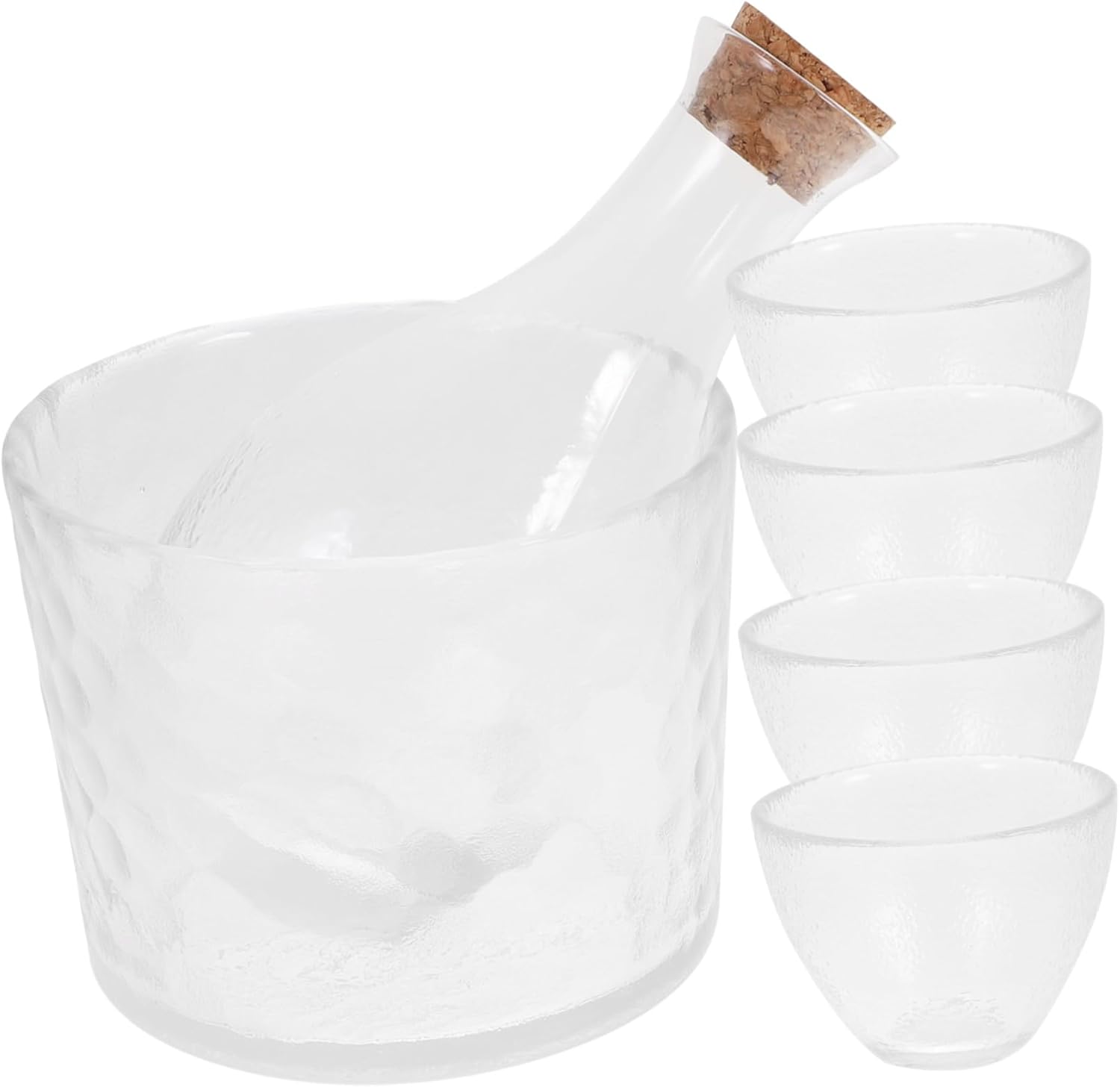 IMIKEYA Japanese-Style Sake Set Hand-Painted Sake Pot and Cherry Blossom Creative Wine Dispenser for Home and Restaurant Use Glass Material 1 Set