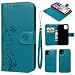 Produktbild Sunger Kompatibel für Handyhülle iPhone 11 Hülle Lederhülle iPhone 11 Handykette Handytasche Wallet Flipcase, Abnehmbar Brieftasche Kartenfäch Ledercase mit Magnetisch Silikon Schutzhülle, Blau