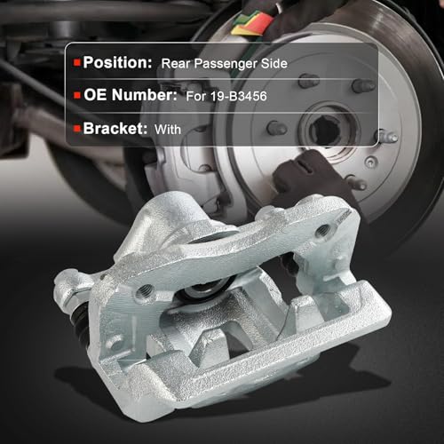 Image of cciyu Rear Right Disc Brake Caliper Assembly with Bracket For Hyundai For Elantra L4 2.0L 2007-2010 Replace# 19-B3456 Rear Passenger Side