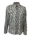 Damen Oberteile Frühling Herbst Schlangenmuster Tops Fashion Classic Chic Longsleeve V-Ausschnitt Bluse Elegant Vintage Zum Knoten Blusen Hemden Kleidung