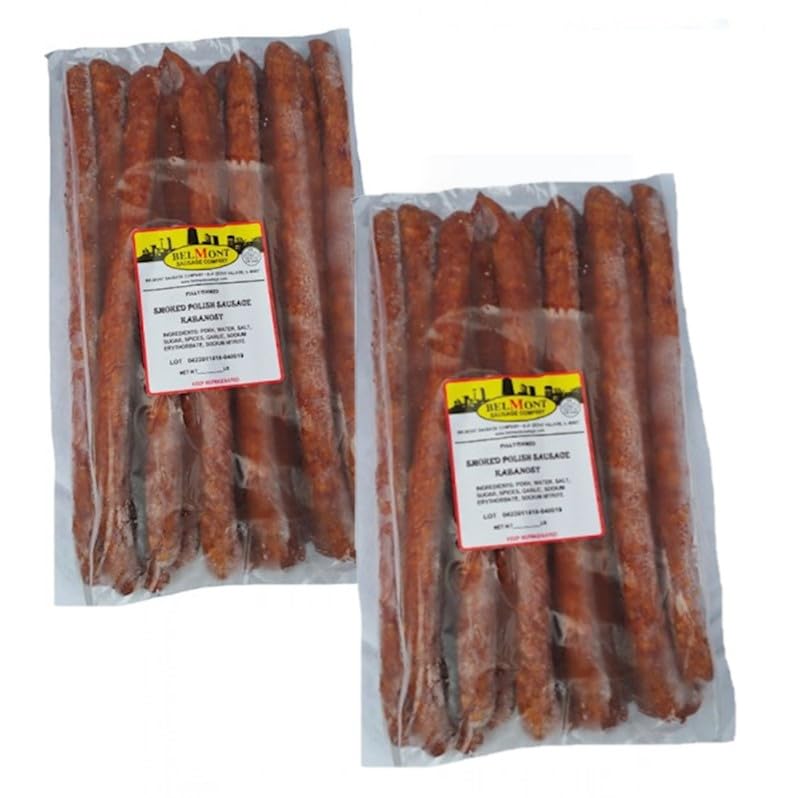 Belmont Sausages Dry Hunter's Kabanosy 3.5 Lb (2 Pack) - Delicious Jerky Salami Sticks, Perfect High Protein Snack For Adults, Smoked Polish Sausage