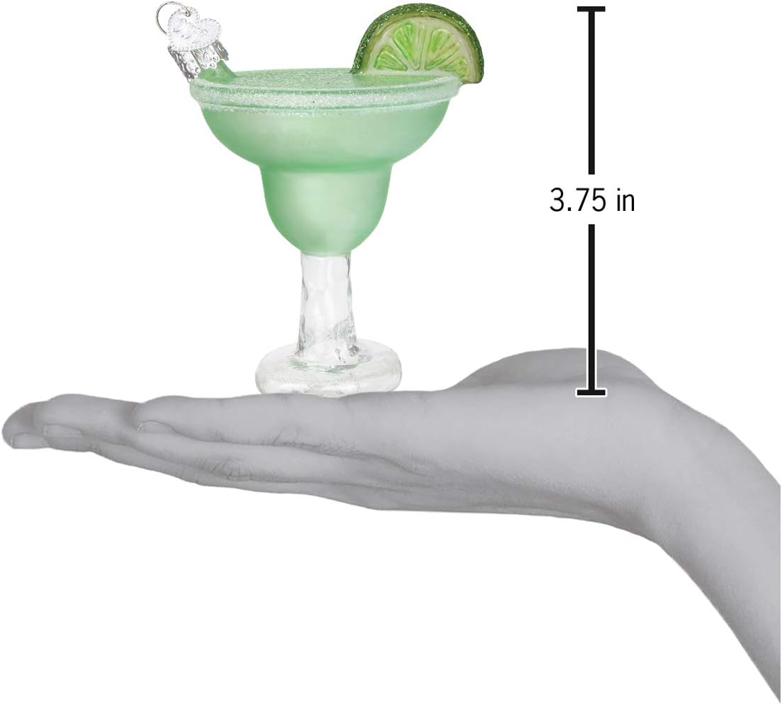 Old World Christmas Margarita Glass Blown Ornament for Christmas Tree, Handcrafted Holiday Decoration, Adult Beverages Collection