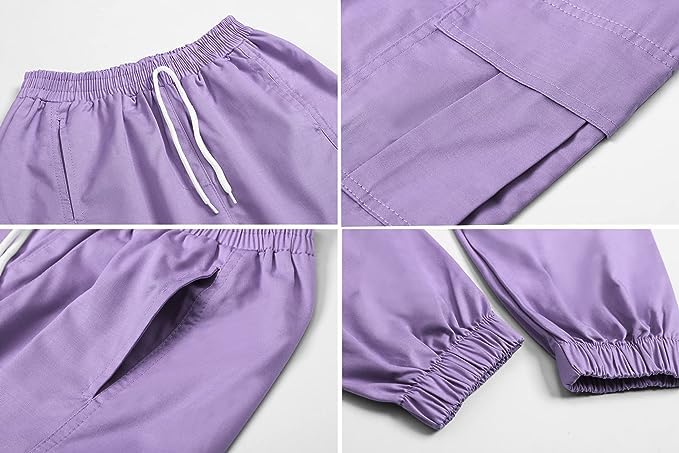 Image of Betusline Crop Tops for Girls, Butterfly Pattern Short Sleeve and Cargo Pants Outfits Multi-Pocket Elastic Waist Pull on Cargo Pants, 6-7 Years = Tag 130