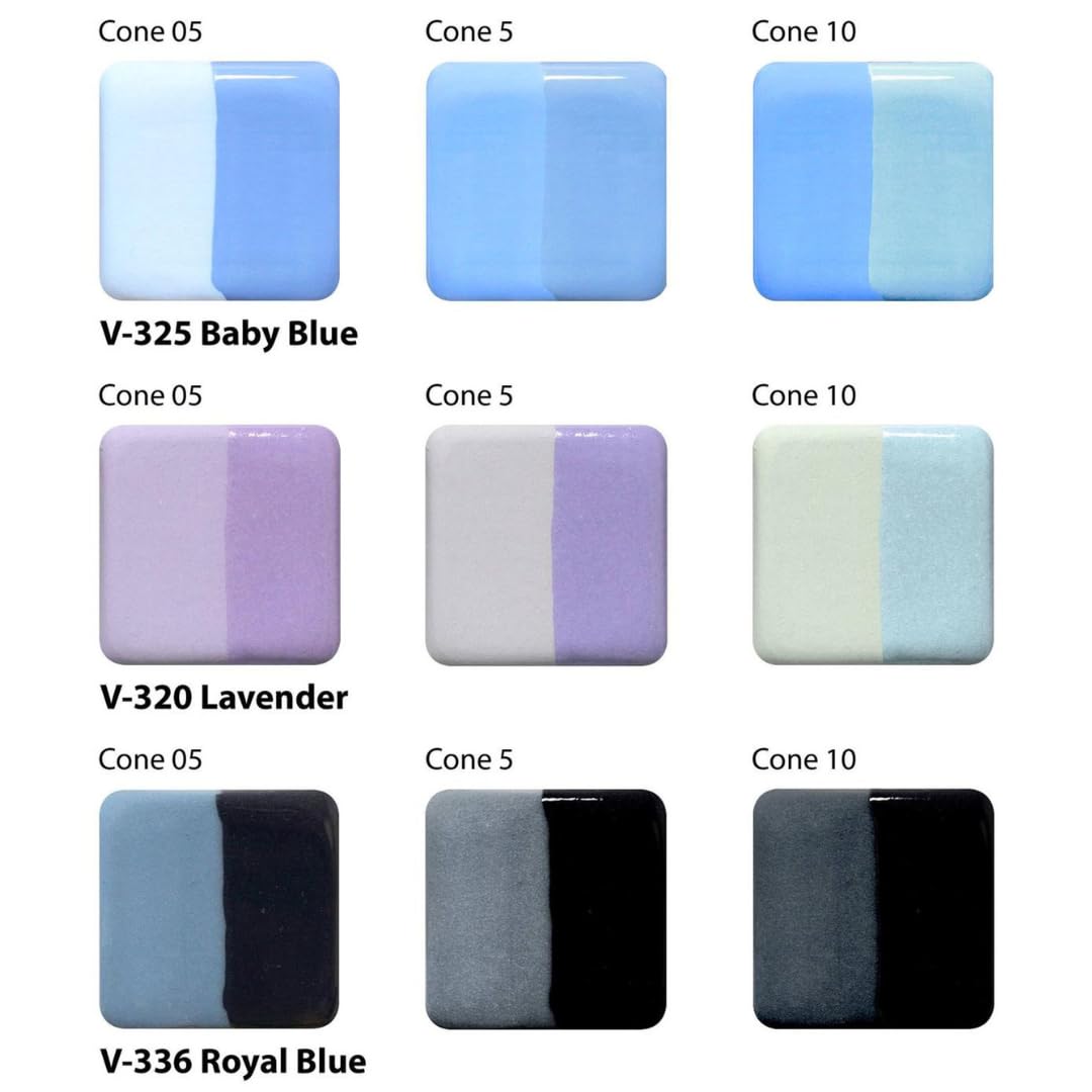 AMACO Velvet Semi-Translucent Underglaze Set – 12 Assorted Colors For Ceramics & Pottery