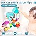 SOCBTNSO DIY Assemble Water Pipe, Bath Toys for Kids Ages 4-8, Building Kit for Ages 5-7, Fun Bath Tub Time Birthday Gifts for Toddlers 3 + Year Old Boys & Girls