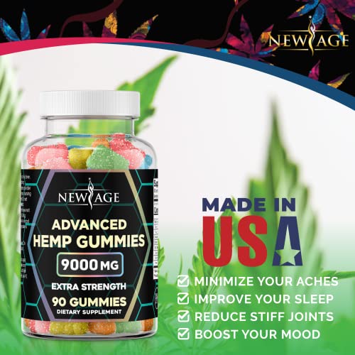 New Age Naturals Advanced Hemp Big Gummies - Natural Hemp Oil Infused Gummies (Original 9000 (Pack Of 1)) #TOP1
