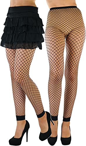 Image of ToBeInStyle Women's Single Floral Lace Fishnet Tights Footless & Stirrup Design