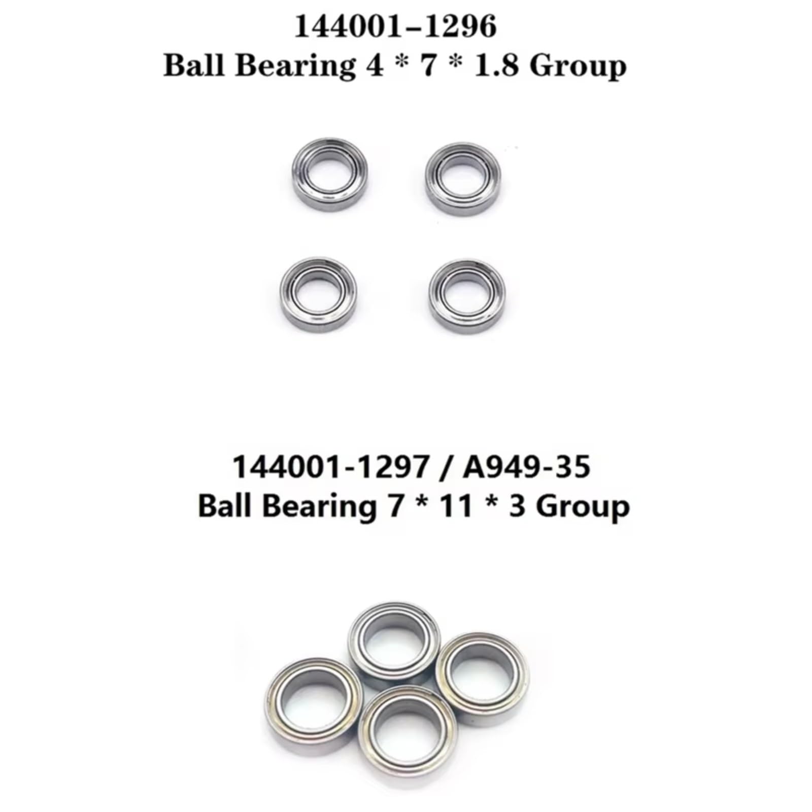 para WLtoys 144001 1/14 1/12 RC Rodamientos De Bolas Alta Velocidad