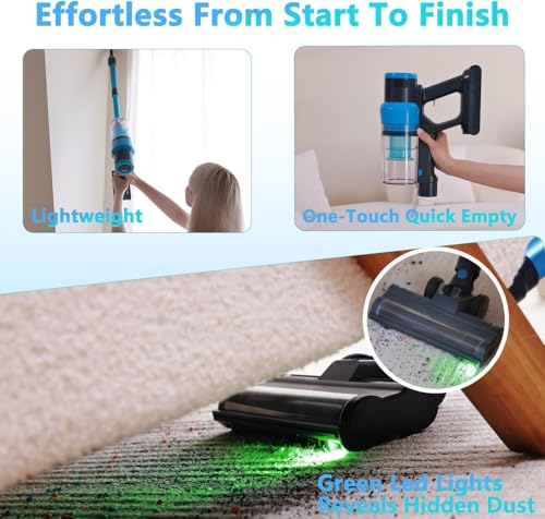 Image of Cordless Stick Vacuum Cleaner: 45kPa Powerful Suction & 60Min Runtime