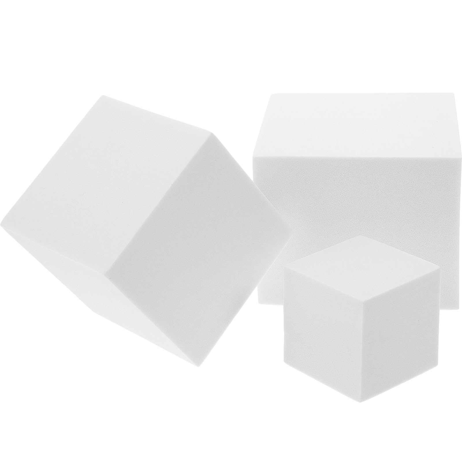 STOBAZA 3 Cubos de Espuma Blancos en Forma de Cubo Accesorio Práctico y Moderno para Fotografía Adecuado para Exhibir Joyería y Objetos Pequeños