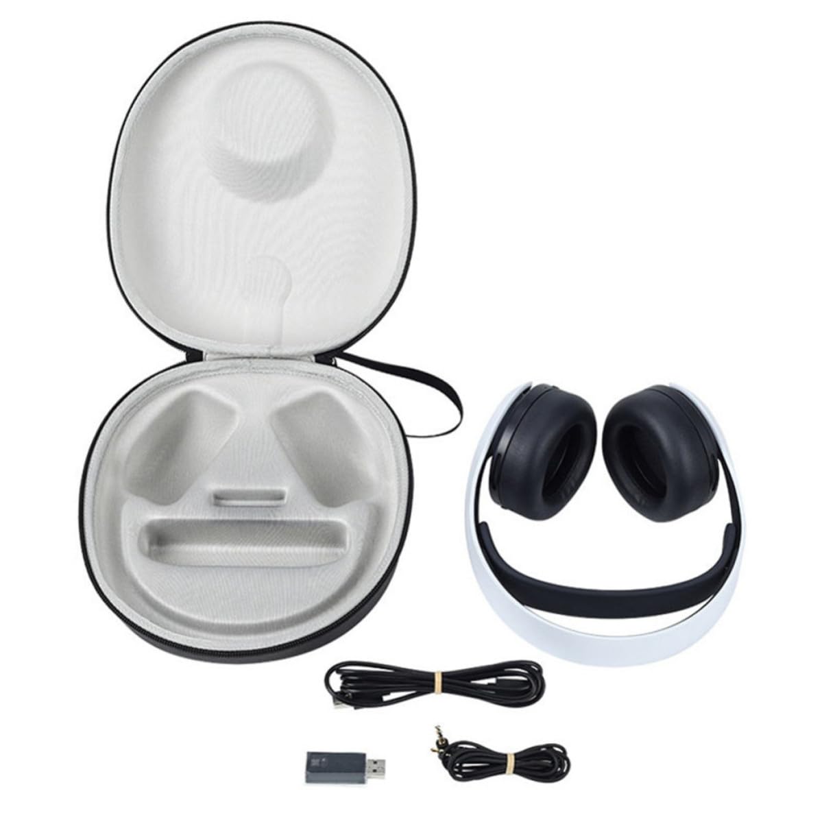 Estuche para Auriculares con Doble Cierre y Estructura de poliéster, diseño Compacto para protección contra Golpes y Uso en Exteriores