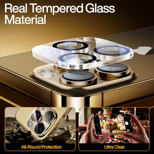 Image of SMARTDEVIL (3+3 Pack HD Clear Screen Protector for iPhone 15 Pro with 3 Camera Lens Protectors, 9H Tempered Glass, Shatter-Resistant, SmartPull Dust & Bubble-Free Install Frame, Case-Friendly