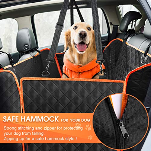 Giomoc Dog Car Seat Cover for Back Seat, Waterproof Seat Protector Scratchproof Pet Hammock with 4 Bags Side Flaps… - Image 6