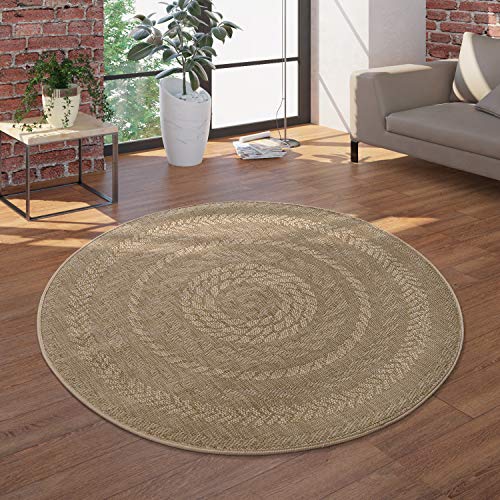 Paco Home Alfombra Interior Exterior Redonda Tejido Plano Sisal...