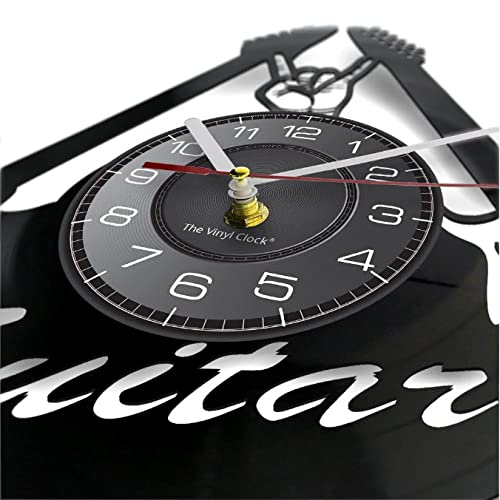 Chitarre elettriche Retro Rock And Roll Disco in Vinile Orologio da Parete Band Music Studio Decor Disco in Vinile Craft Design Moderno Orologio a Tempo