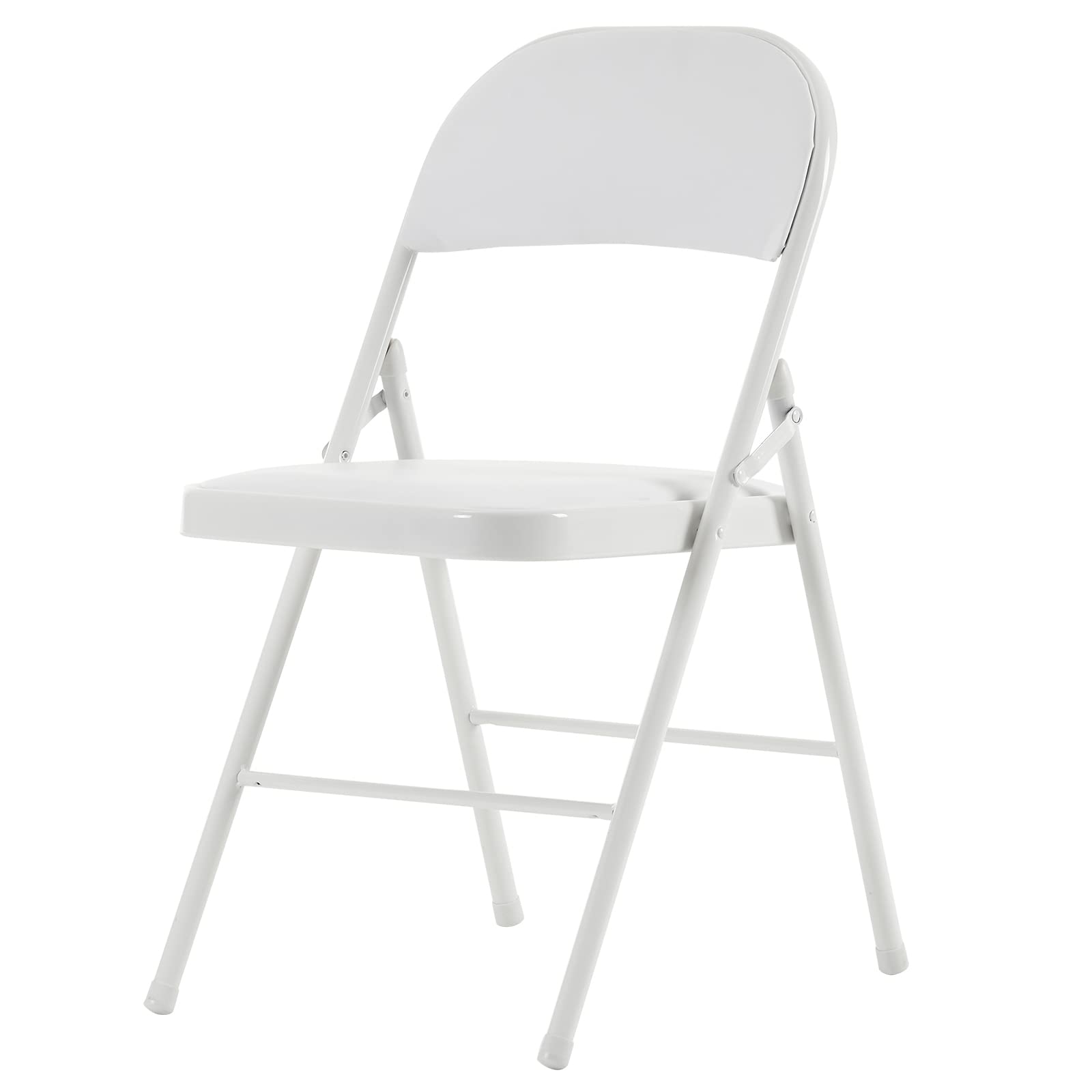 Karl home Folding Chairs Set with Padded Seats 330lbs Capacity, White
