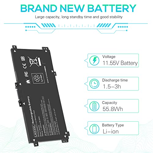 Image of LK03XL Battery for hp Envy x360 Convertible 17m-ae0xx 17-bw 17m-ae111dx 15m-bp1xx 15m-cn0xxx 15-cn0xxx 15m-cp0xxx 15m-cn0012dx 15m-cn0011dx for HP Envy X360 Convertible 17-AE 17M-AE 17-BW 17-CE 17M-CE