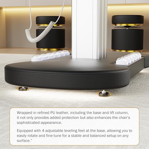 Image of Fully Electric Spa Table /Chair with LED Light, 3 Motor Height, Backrest, Leg Support Adjustable for Massage, Facial, Medical, Tattoo, Waxing, Eyelash Extension, Beauty Salon and More - Black
