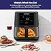 Chefman Air Fryer 8 Qt with Probe Thermometer, 8 Preset Functions, 1-Touch Digital Display Compact Cooker, Extra Large Nonstick Square Air Fryer Basket with Window, Dishwasher-Safe Parts, Black