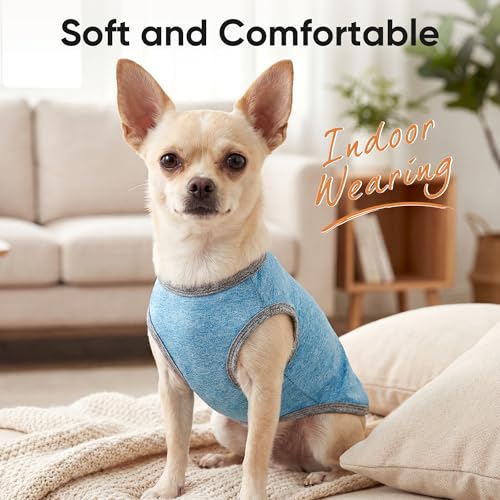 3 Pack Lightweight Sun Protection Dog Shirt Breathable Sleeveless Dog T Shirts Extra Soft Top Tank Dog Clothes for Outdoor Activities (Leather Pink + Light Blue + Light Pink, XXX-Large) by BAOBICUTE - Used condition - Image 5