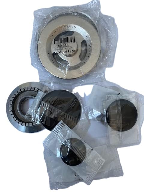 Bruciatori in Alluminio con Spartifiamma Fornelli a Gas Tripla Corona in Ottone + 3 Cappellotti Copribruciatore in Ghisa – Bruciatori Piano Cottura COMPATIBILI CON SMEG 123-84-60-48 mm