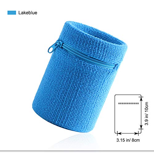 Hoter Sport-Wristband Wrist-Pouch Zipper Wrist-Wallet - Running Tennis Wrist Wallet Thick Solid Color Sweatband Wallet For Keys Id Cards,1Pcs/2Pcs Pack #TOP1