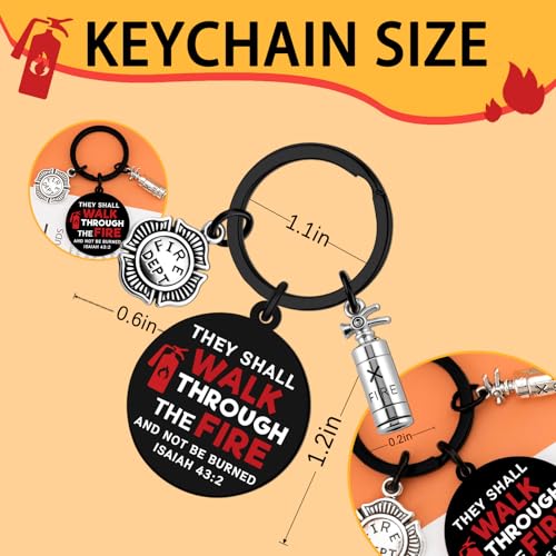 Image of Firefighter Gifts for Men Firefighter Accessories Prayer Keychain Gift for Firefighters Unique Christmas Birthday Father's Day Gifts for Firefighters Cool Stuff Fire Fighter Graduation Gift