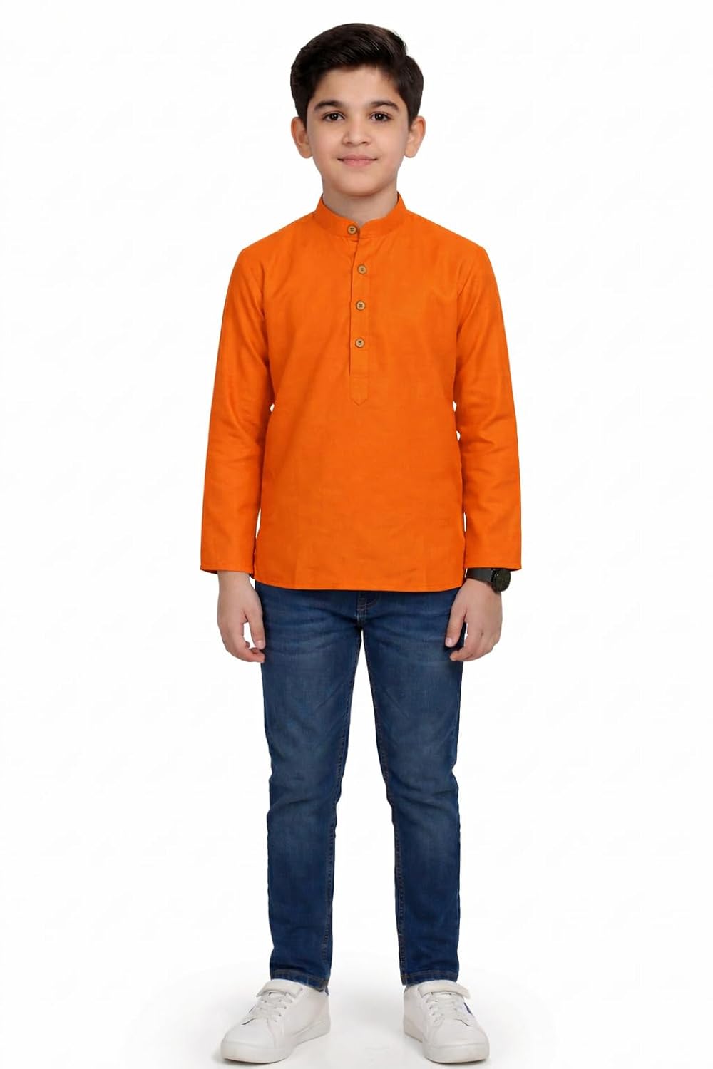 Cottonlink Boys Cotton Short Kurta Full Sleeves | Ethnic Festive & Casual Wear for Kids | Mandarin Collar Regular Fit | Av... - Review, Price and Buying Guide