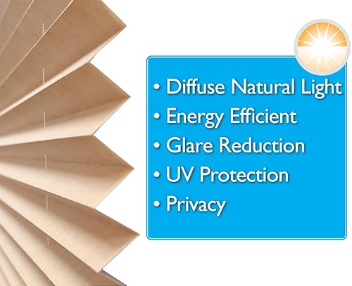 Miniatura 6 de Easy Lift Trim-at-Home - Persiana de tela de filtrado de luz plisada sin cordón, color blanco, 30.0 x 64 pulgadas, (para ventanas de 19-30 pulgadas)