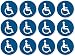 Produktbild Für Rollstuhlfahrer oder Menschen mit Behinderung, Gebotszeichen - in Anlehnung an DIN EN ISO 7010 / ASR A1.3 - Aufkleber: 2,5 cm, 12 Stück