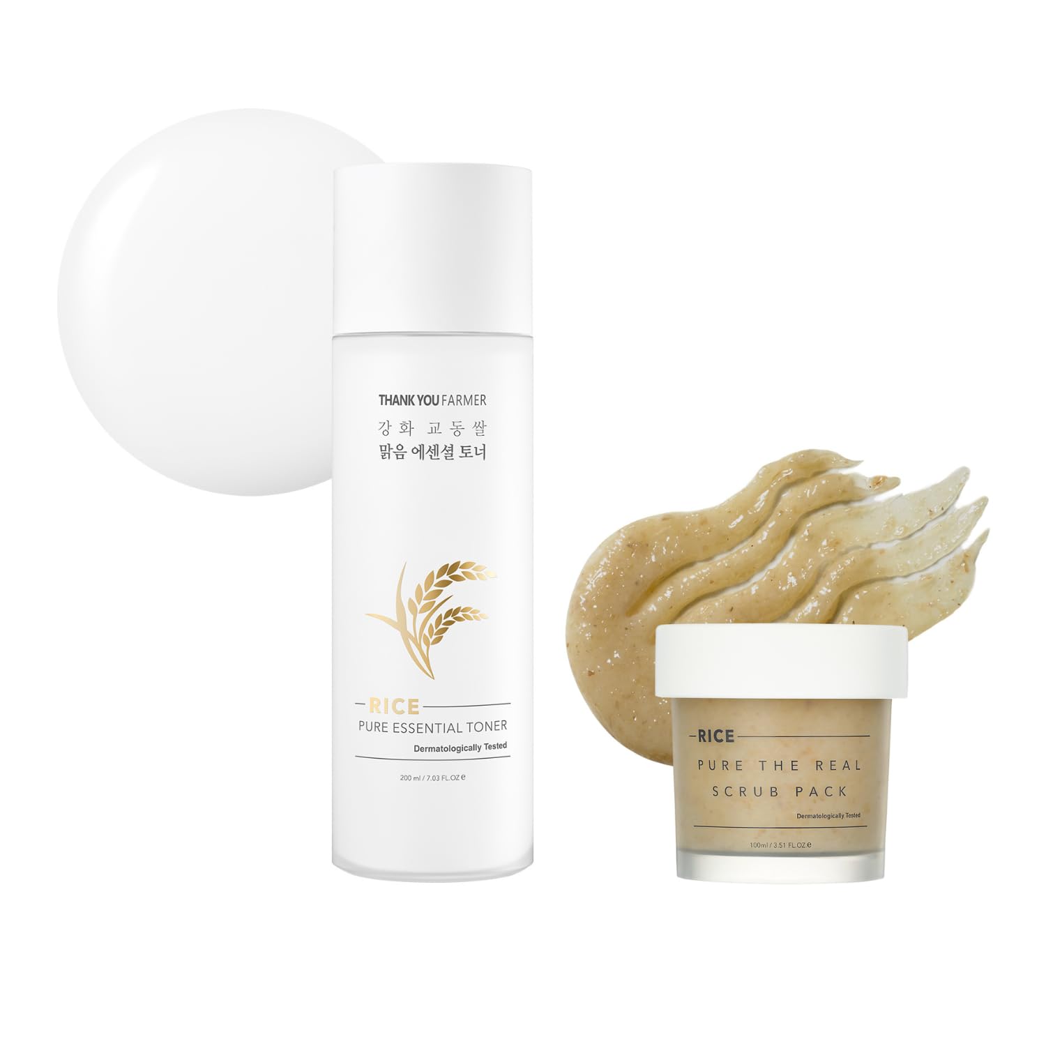 THANKYOU FARMER Rice Pure [Essential Toner + The Real Scrub Pack] Bundle