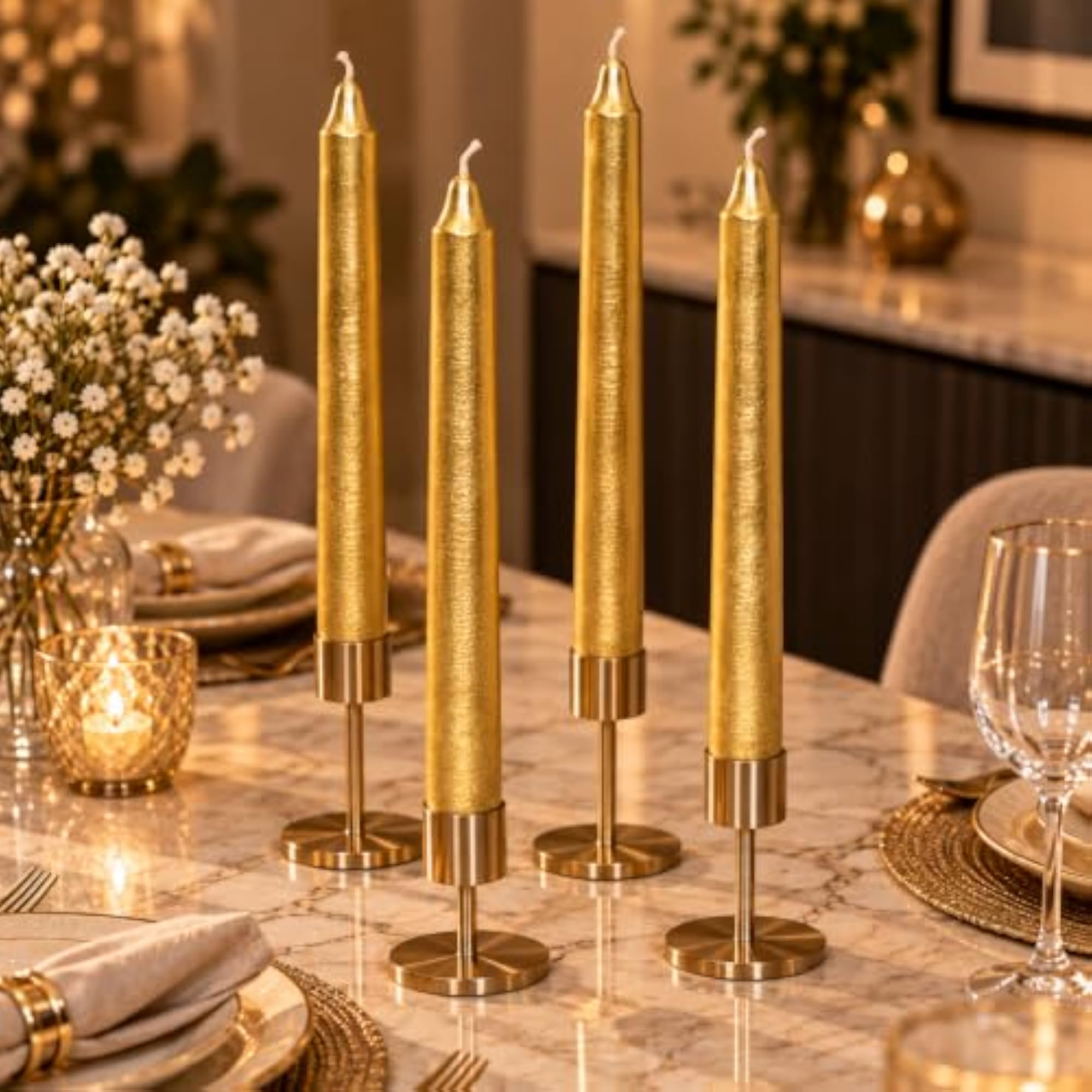 Celestial Taper Candles, Pack of 4