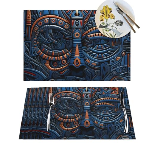 Sets de table antidérapants et lavables à motifs tissés complexes - 2