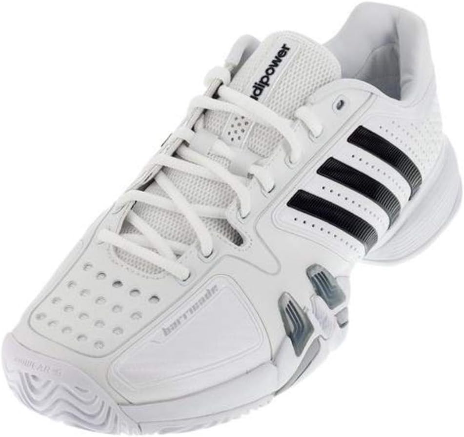 adidas adipower Barricade 7.0 Tennis Shoe White/Black/Light Onix (Men) - 10.5