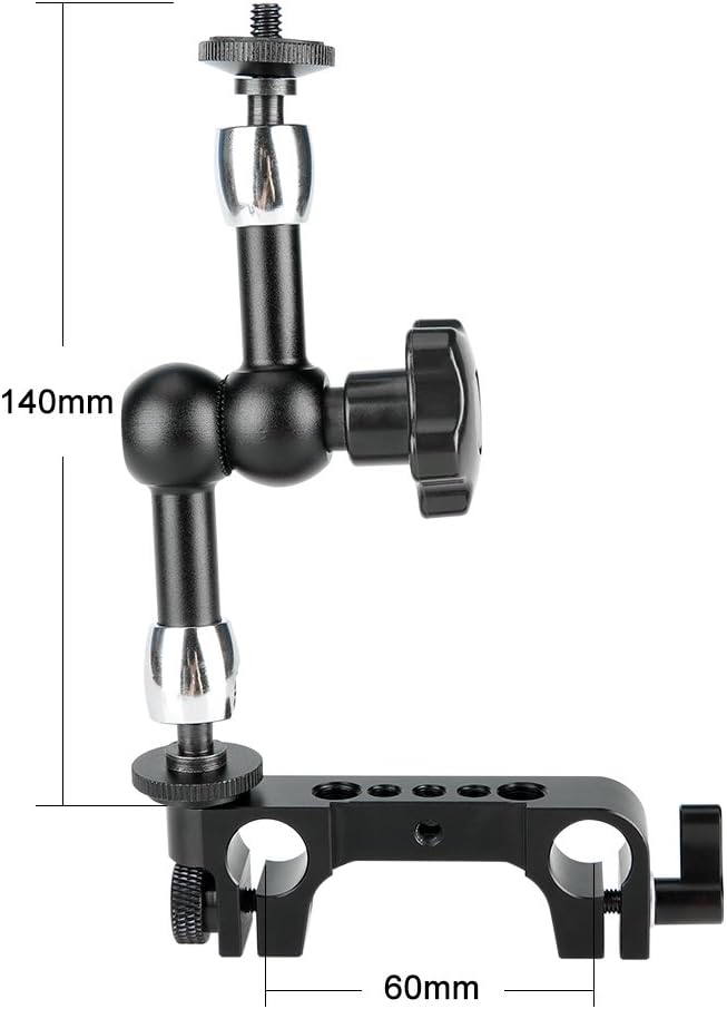 Flаѕh Sаlе NICEYRIG Articulating Magic Arm with 15mm Rod Clamp Rail Block for 15mm Rod Rail Support System